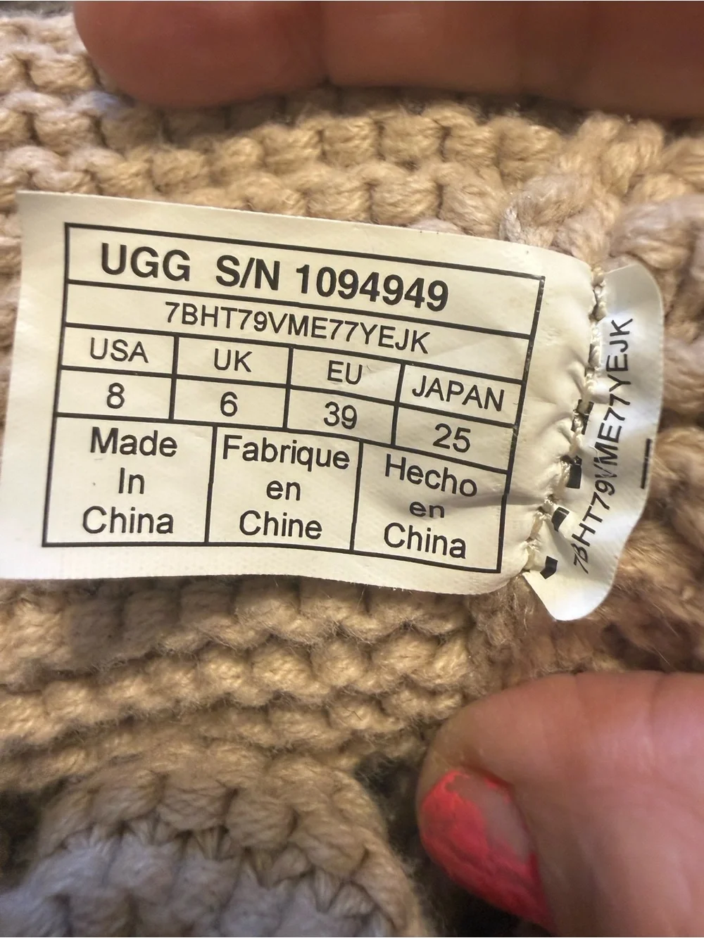 UGG Women's Over-the-Knee Knit Boots in Cream with Button Detail 8